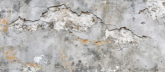 Wall Mural - Grunge concrete cement wall with cracks suitable for your design and texture background. with copy space image. Place for adding text or design