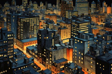 Wall Mural - High building city architecture metropolis.