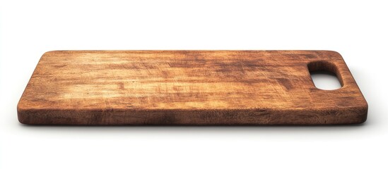 Poster - Wooden cutting board on a white background Design concept Copyspace