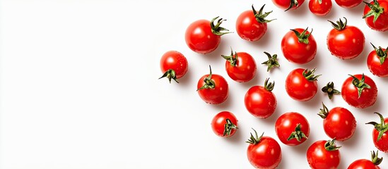 Leinwandbilder - Cherry tomatoes isolated on a white background. with copy space image. Place for adding text or design