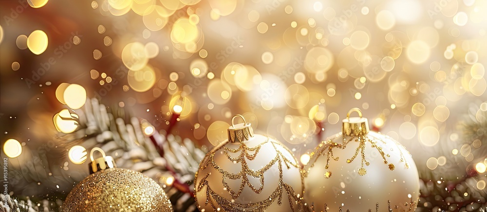 Christmas gold ball tree with white red and gold background for ...
