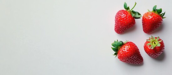 Aufkleber - strawberries on a white background copyspace