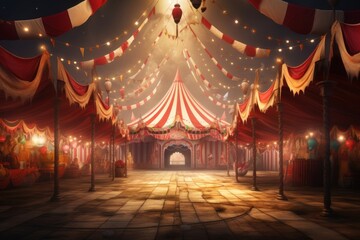 Canvas Print - Circus architecture illuminated celebration. .