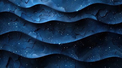 Abstract wavy blue texture with starry sky effects capturing depth and cosmic elements