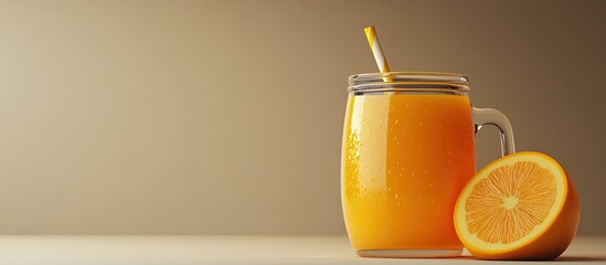 Aufkleber - orange juice. with copy space image. Place for adding text or design