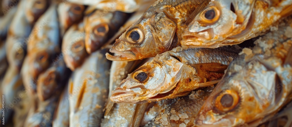 Well preserved dried fish Textured dried fish with a background. with ...