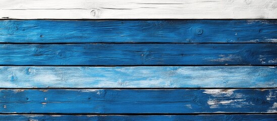 Aufkleber - blue and white backdrop of horizontal planks. with copy space image. Place for adding text or design