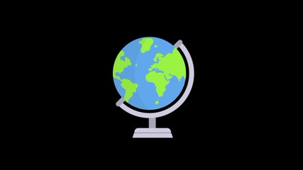 earth globe 3d design spinning earth isolated on black. animation of planet earth 4k