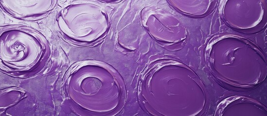 Leinwandbilder - Metallic surface featuring a circular pattern in violet lilac paint Textured background design. with copy space image. Place for adding text or design