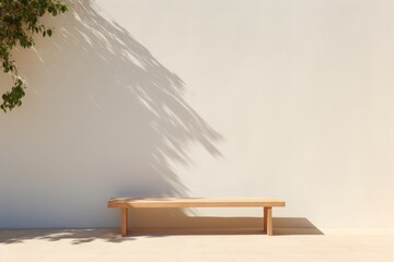 Sticker - Wall outdoor furniture shadow bench.