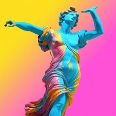 Wall Mural - Vibrant classical statue art