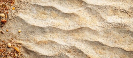 Poster - Sand texture sandy shore summer shoreline top view. with copy space image. Place for adding text or design