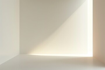 Wall Mural - minimalistic white background with a gentle, soft light from one corner creating a subtle gradient