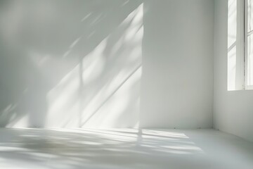 Wall Mural - minimalistic white background with a slight, soft light leak effect on one side