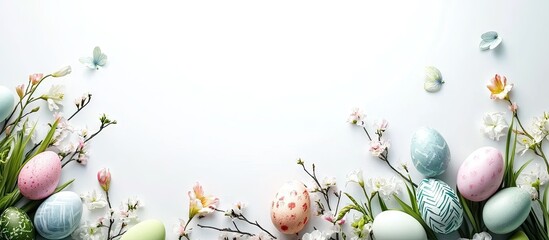 Poster - Easter arrangement on a white background. with copy space image. Place for adding text or design
