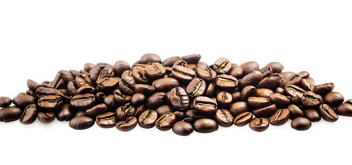 Wall Mural - coffee beans white background