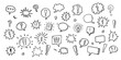 © Jevgeniya Mukhitova - Set of hand drawn doodle speech bubbles. Cute Doodle pen line elements. Hand drawn doodle sketch style circle, cloud speech bubble grunge element set. Vector illustration.
