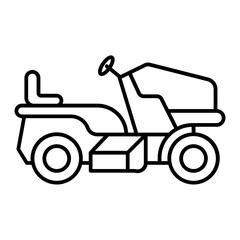 Poster - Golf Car icon. outline icon