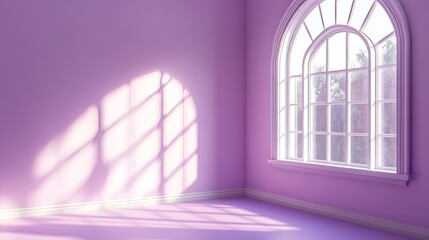 Wall Mural - The background of the presentation is purple with abstract light coming from the window