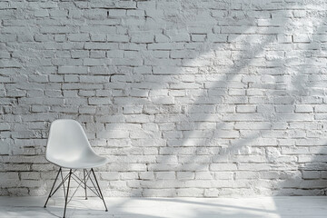 Grey stone wall white brick background interior style