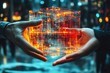 © Worrapol - Digital Synergy: Two hands cradle a luminous cube, its intricate network of data streams symbolizing the transformative power of technology and collaboration.