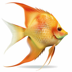 3D Angel fish in white background vector image