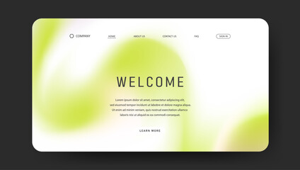 Abstract wave futuristic design of landing page. retro gradient mesh website design