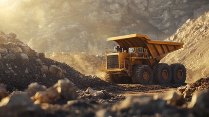 Gold mining equipment in action, set against a rugged outdoor background, ideal for industrial and exploration themes.