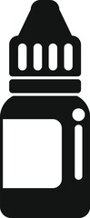 Poster - Simple black glyph icon of a dropper bottle, suitable for representing medical or cosmetic products