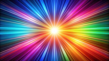 Wall Mural - Abstract background with colorful rays spreading outwards , vibrant, rainbow, burst, light, vivid, spectrum, radiating, beams