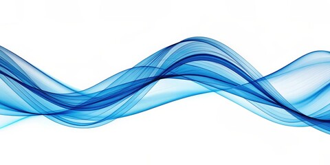 Fototapete - Abstract blue lines on a white background resembling a digital wave , abstract, blue, lines, pattern