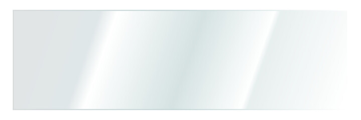 glass with reflection banner. rectangle glass plate