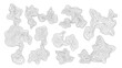 © riansa28 - set of hand drawn contour sketches. set of contour vector element. contour background. set of topographic contour background. Topographic map contour background.