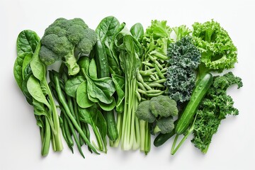 Wall Mural - Vitamin-rich vegetarian ingredients include green broccoli, raw vegetables, and fresh healthy foods in nature.