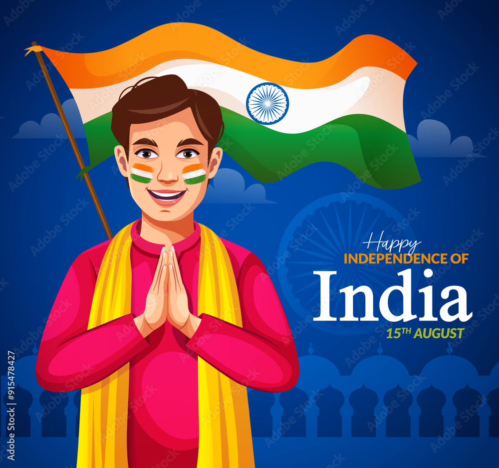 Vector illustration of celebrating 15th August India Happy Independence ...