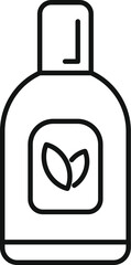 Sticker - Line drawing of a cosmetic bottle with a pump, suggesting natural ingredients