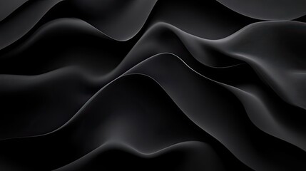 Smooth 3D black background with gentle curves and soft gradients, creating a soothing and elegant effect.