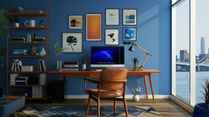 Wall Mural - Home offices are essential for remote work. How do you set up your home office for productivity? Share any tips for creating a workspace that helps you stay focused and efficient.