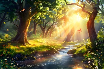 Canvas Print - Enchanted Forest Stream.