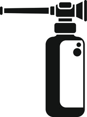 Sticker - Black glyph icon representing a chemical spray bottle for gardening and pest control