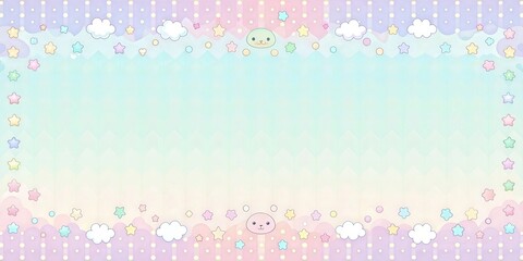Poster - Pastel cute kawaii pattern background for presentations, pastel, cute, kawaii, pattern, background, soft, sweet, design