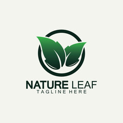 Sticker - Logos of green leaf ecology nature element vector icon