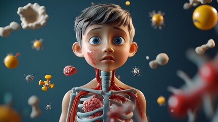 A Boy's Anatomical Fight Against Viruses