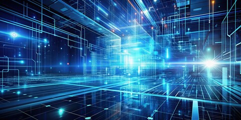 abstract rendering of futuristic technology background with digital elements , abstract, technology