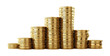 © Ton Photographer4289 - Piles money gold coins of gleaming with isolated against transparent background. Banking and financial concept