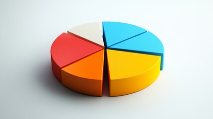 Poster - A detailed photo of a pie chart with a modern design, showing data distribution with clean lines and bold colors for effective communication.