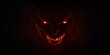 © GaMe - A dark background with the silhouette of an evil face, glowing red eyes, and fangs, symbolizing darkness and power