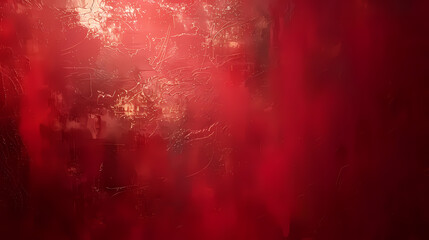 Poster - A close-up of a red surface with a textured, almost marbled look. The surface reflects light and has a slight glow to it.