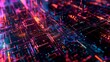 © Otseira - technological background with original code lines, dark and vibrant neon elements, detailed and intricate patterns, dynamic and futuristic, high contrast and vivid