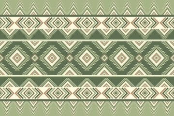 Green Vintage Ethnic patterns Ikat background embroidery.